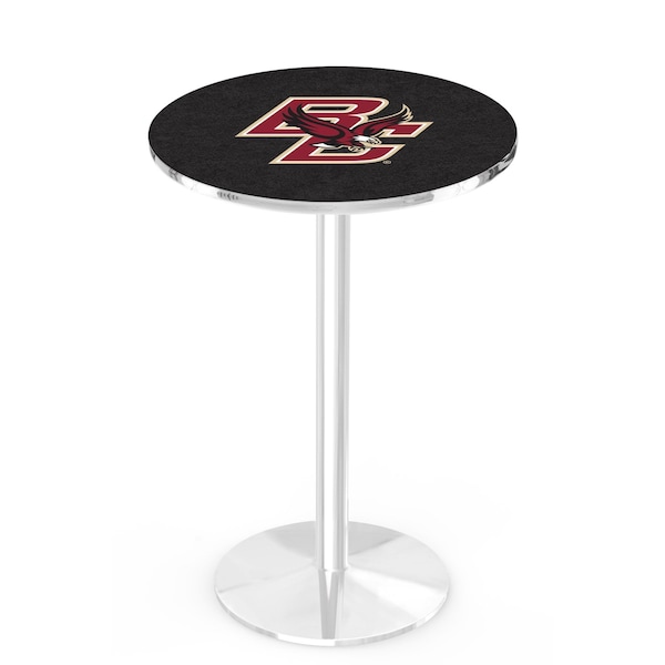42" Chrome Boston College Pub Table, 36" dia. Top