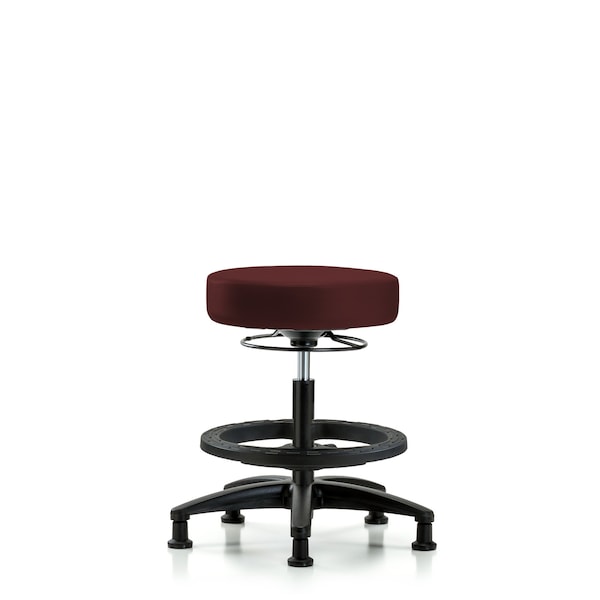 Bench Stool, Med, Vinyl, BF, Glides, Burg