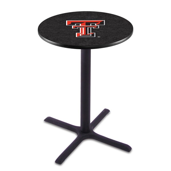 42" Blk Wrinkle Texas Tech Pub Table, 36" dia. Top