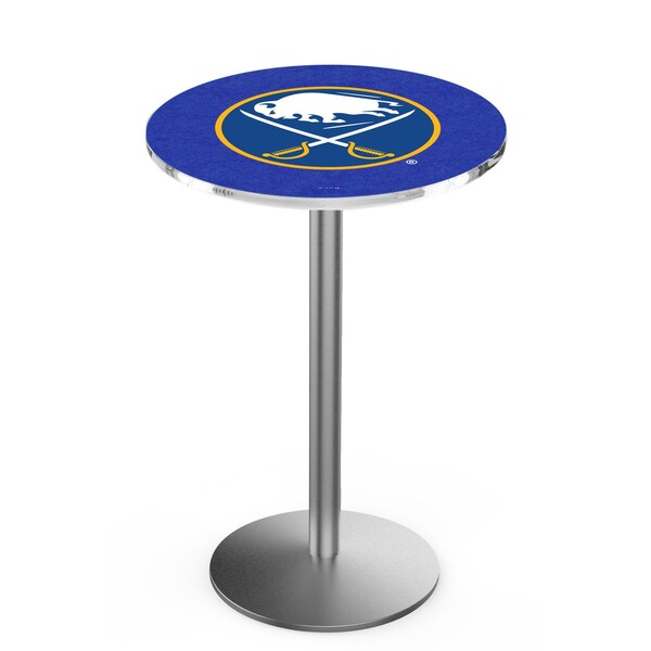42" Stainless Steel Buffalo Sabres Pub Table, 36" dia. Top