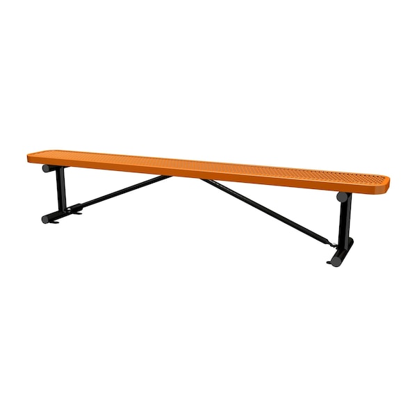 Bench w/o Back, Surfce Mount, 8ft., Orange