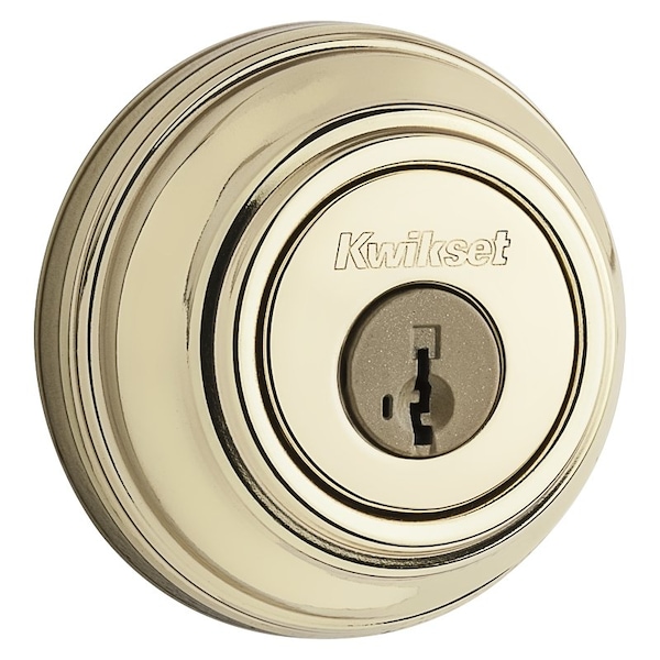 99800120 Deadbolt, 1 Grade, K4 Key, Metal, Polished Brass, 238 to 234 in Backset, KW1 Keyway