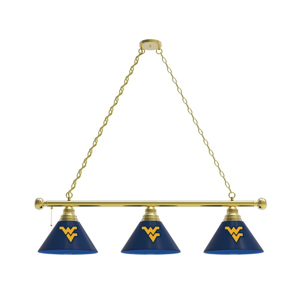 West Virginia 3 Shade Billiard Light, Brass Fixture