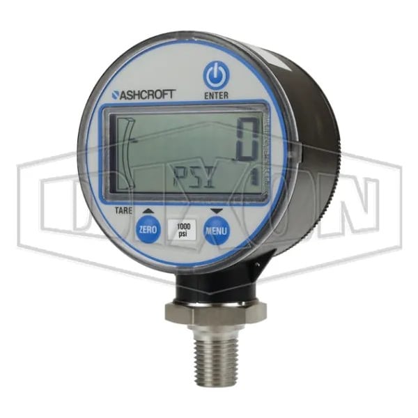 General Purpose Digital Gauge, 0 to 1000 psi Pressure, +/-0.5% Terminal Point Accuracy, 5-Digit LCD
