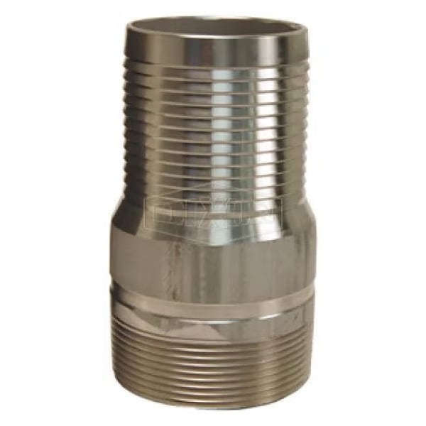 King No Knurl Combination Nipple, 5 in, Hose Shank x MNPT, 316 SS, Domestic