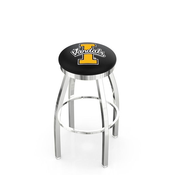 25" Chrome Idaho Swivel Bar Stool, Accent Ring