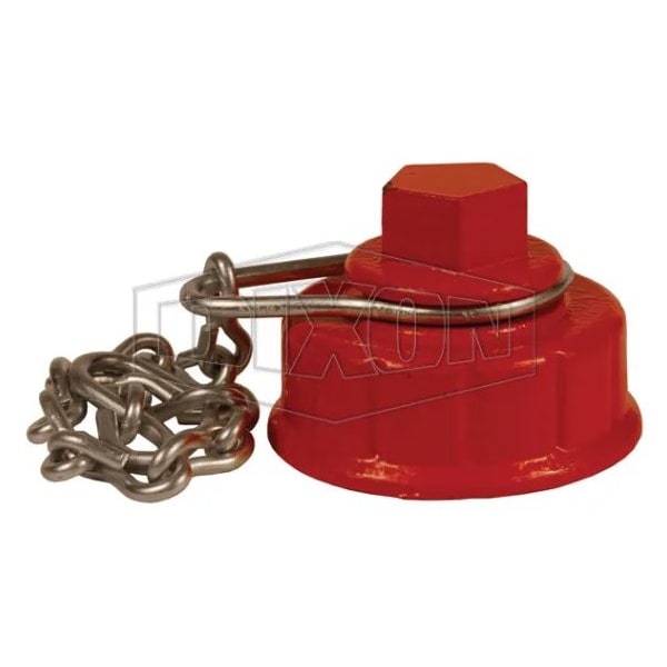 The Right Connection Hydrant Cap with Chain and Ring, 2-1/2 in, FNST, Iron, Domestic