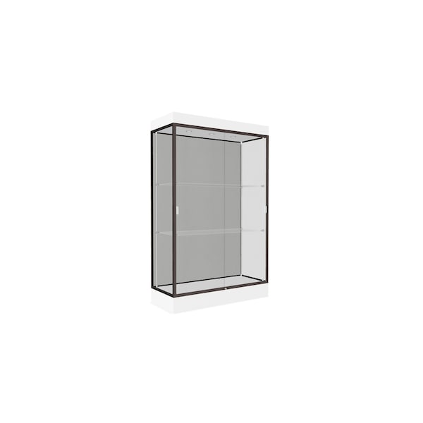 Lighted Floor Display Case 48x76x20, 6" Base, Bronze