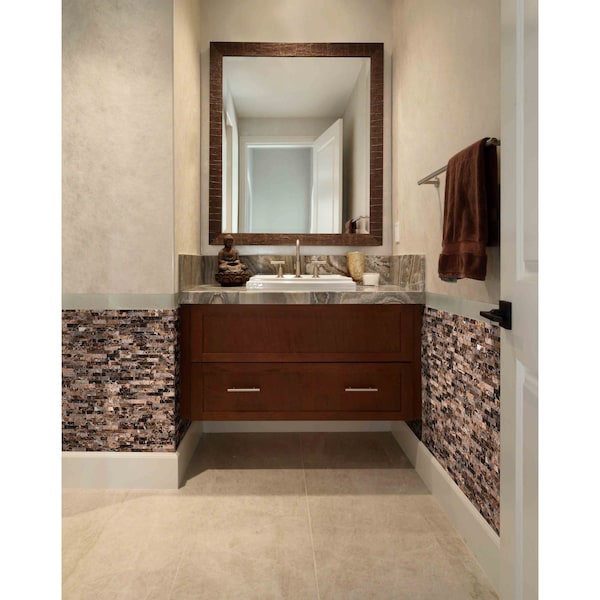 Sande Gray Bullnose 3 In. X 18 In. Polished Glazed Porcelain Wall Tile, 25PK