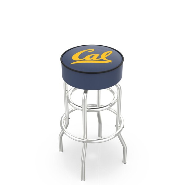 25" 4" Cal Cushion Seat, Double-Ring Chrome Swivel Bar Stool