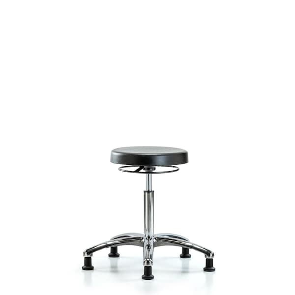 Bench Stool, Med, Chrome, Poly, Glides