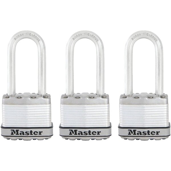 Magnum Series Padlock, Keyed Alike Key, 5/16 in Dia Shackle, 2 in H Shackle, Stainless Steel Body