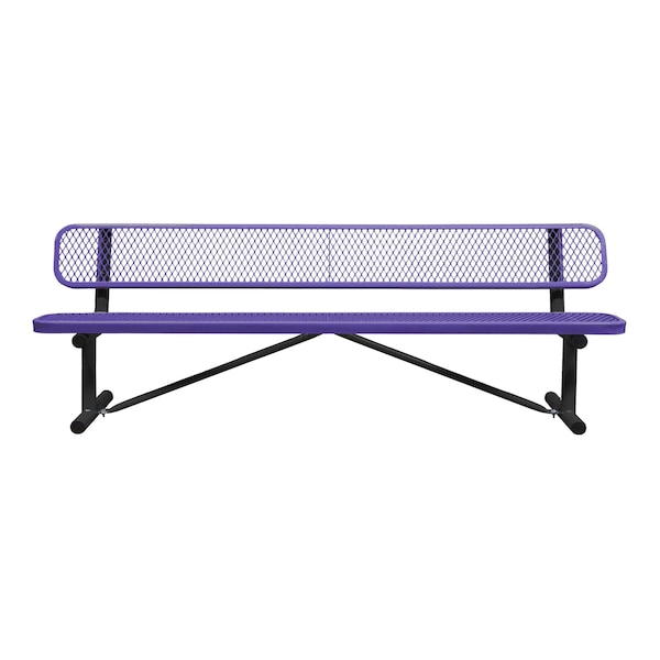 Portable, Bench with Back, 8ft., Purple