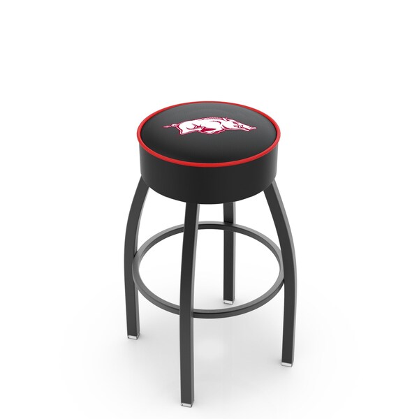 25" 4" Arkansas Cushion Seat, Blk Wrinkle Base Swivel Bar Stool