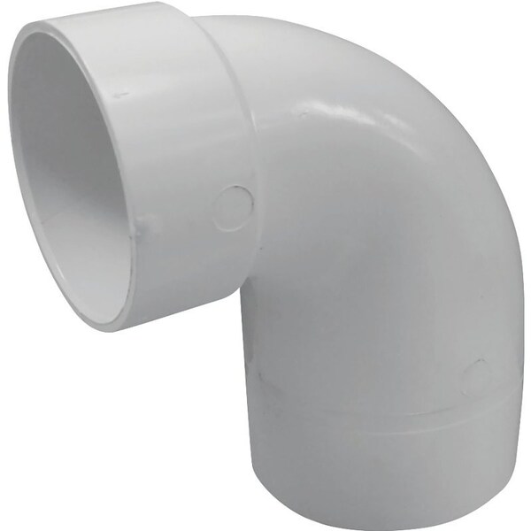 CANPLAS Reducing Closet Bend Pipe Elbow, 4 x 3 in, Spigot x Hub, 90 deg Angle, PVC, White