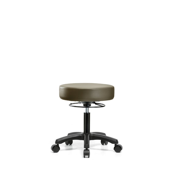 Vinyl Mini-Stool, Desk, Casters, Taupe