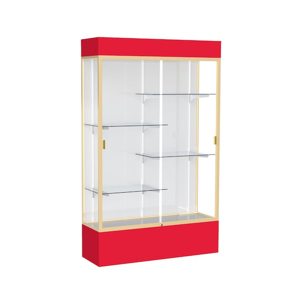 Lighted Floor Display Case 48x80x16, White
