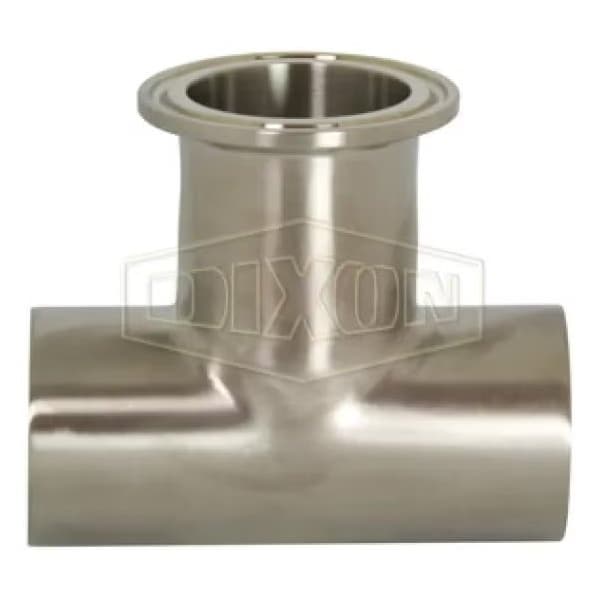 Branch Tee, 1-1/2 in, Clamp x Weld, 316L SS, Domestic