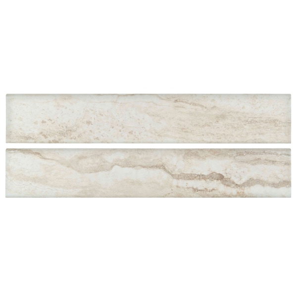 Bernini Bianco Bullnose 3 In. X 18 In. Porcelain Wall Tile, 30PK