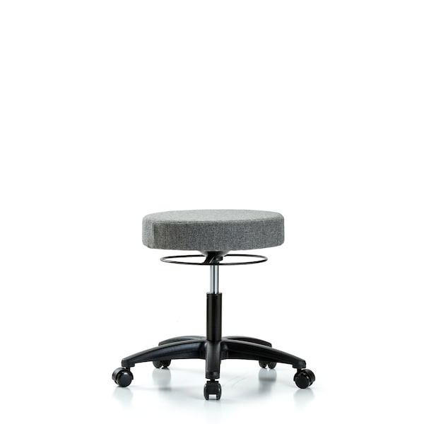 Desk Stool, Fabric, Casters, Gry