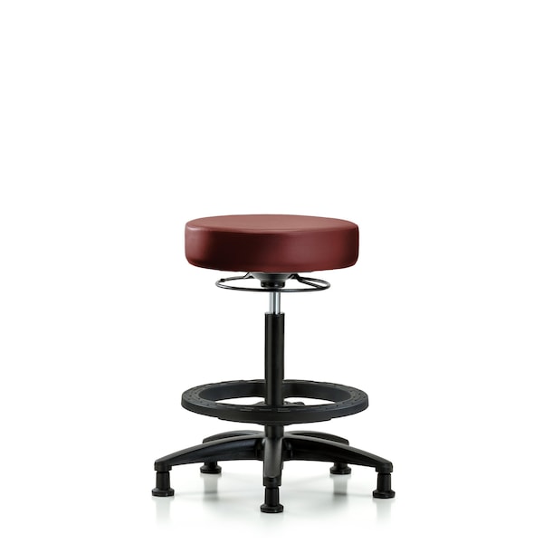 Vinyl Stool, High Bench, Foot Ring, Glides, Taupe