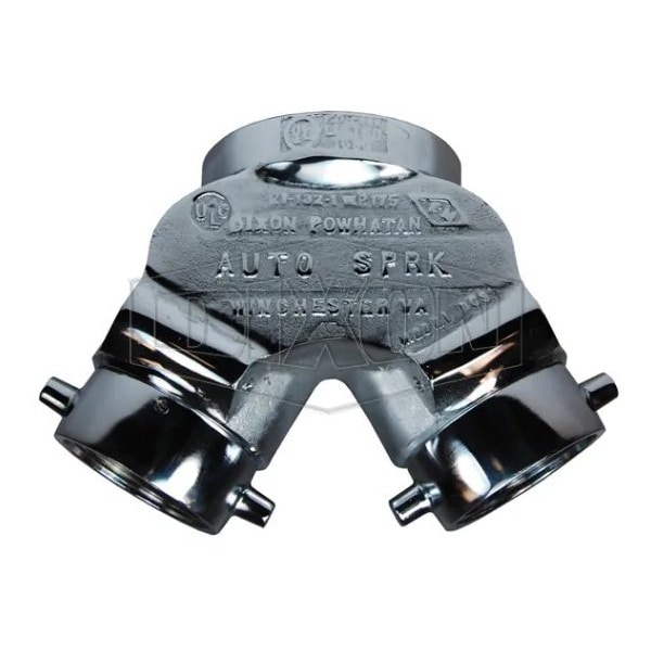 The Right Connection 21-132 Double Clapper Siamese Back Outlet, 2 2-1/2 x 4 in, FNST x FNPT, Domes