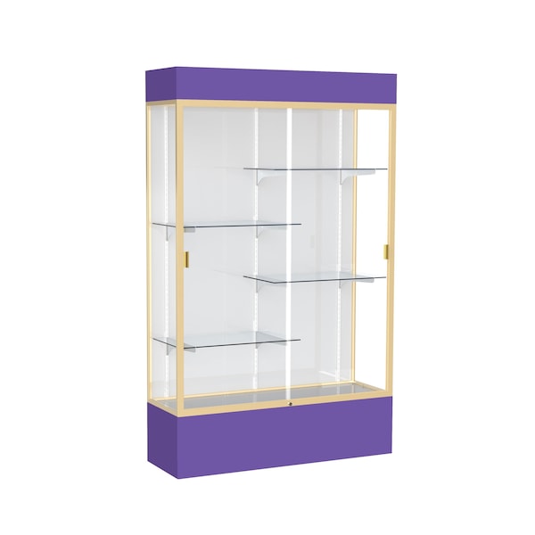 Lighted Floor Display Case 48x80x16, White