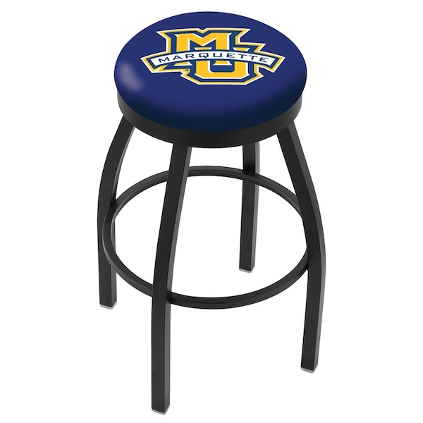 25" Blk Wrinkle Marquette Swivel Bar Stool, Accent Ring
