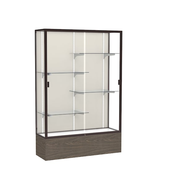Floor Display Case 48x72x16, Plaque, Dark Bronze