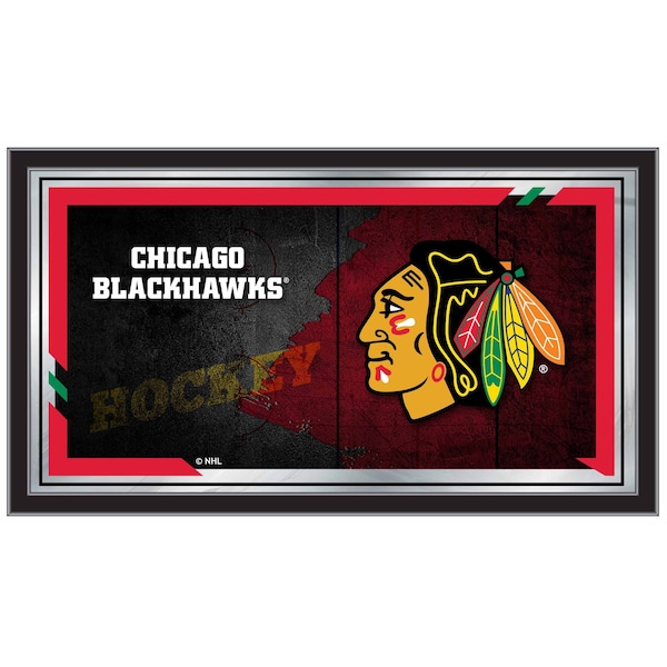 Chicago Blackhawks 15" x 26" Hockey Collector Mirror by Holland Bar Stool Company