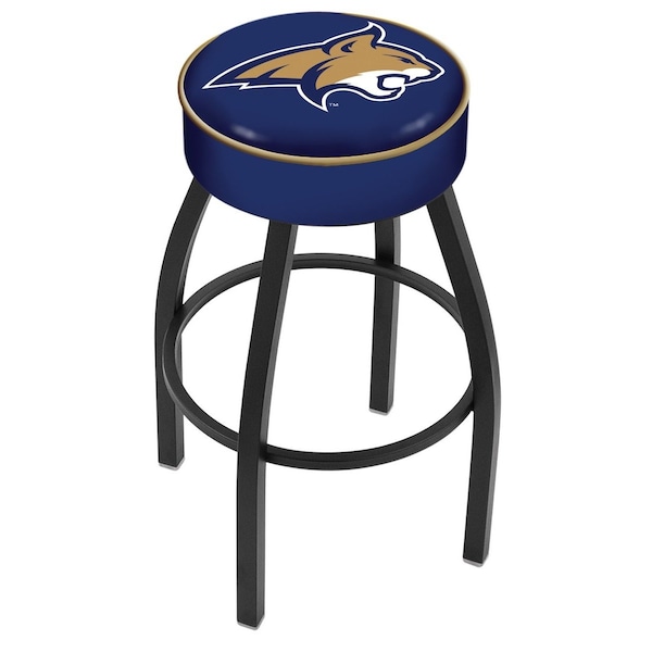 25" 4" Montana State Cushion Seat, Blk Wrinkle Base Swivel Bar Stool