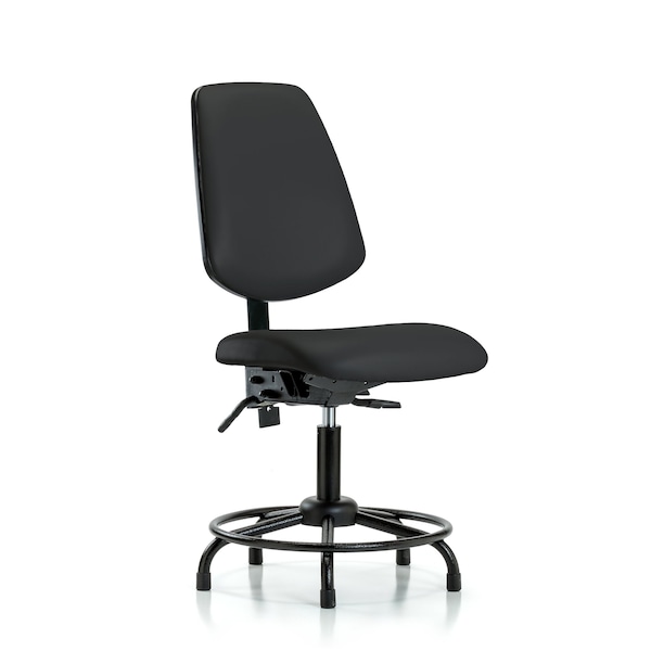 Desk Chair No Arms, 18" to 23" Height, Vinyl, Black