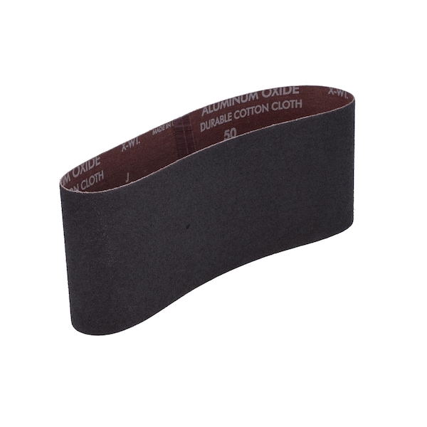 Sanding Belt, 4" W, 24" L, Coated, Aluminum Oxide, 50 Grit, Coarse, R215 Metalite