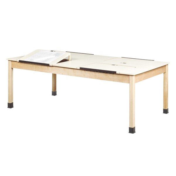 Rectangle Drafting Table, 84" W, 88" L, 30" H, HPL Almond