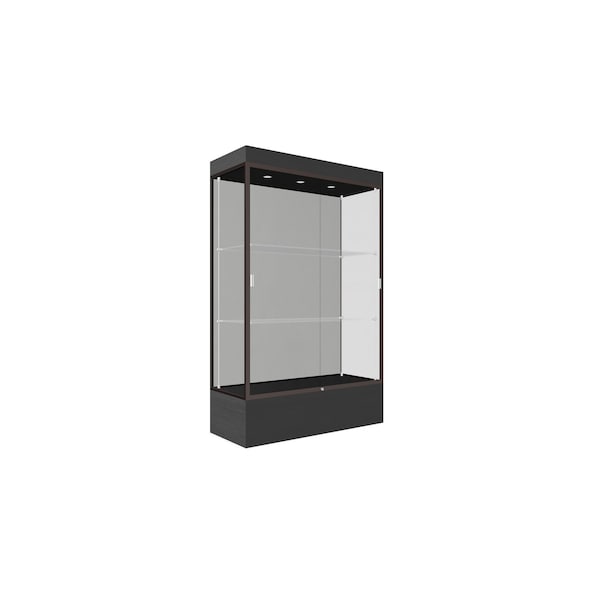 Lighted Floor Display Case 48x76x20, 12" Base, Bronze