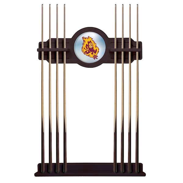 Arizona State Cue Rack in English Tudor Finish, Sparky Logo
