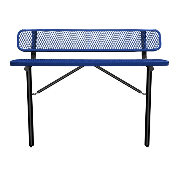 Bench/Back, Ingroud Mount, 6ft., Navy
