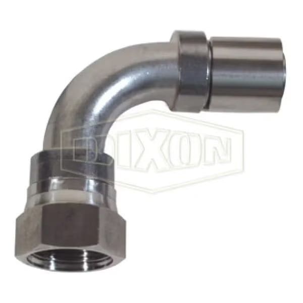 Smooth Bore Hose-to-Tube Fitting with Crimp Collar, Adapter, Dash 10 x 5/8 in, Hose x FJIC, 304 Stai