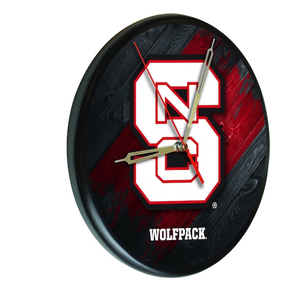 North Carolina State University 13" Solid Wood Clock