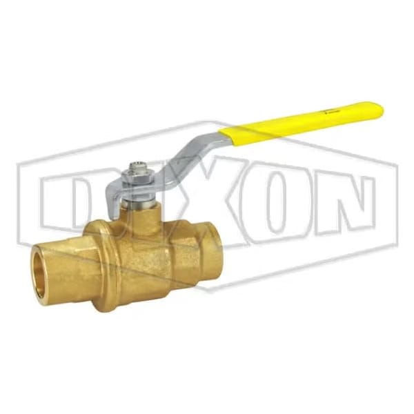 Ball Valve, 1/2 in Nominal, Solder End Style, Brass Body, Full Port, PTFE Seat/Seal/Thrust Washer So