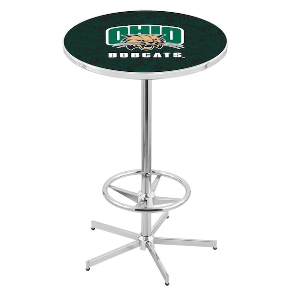 42" Chrome Ohio University Pub Table, 36" dia. Top