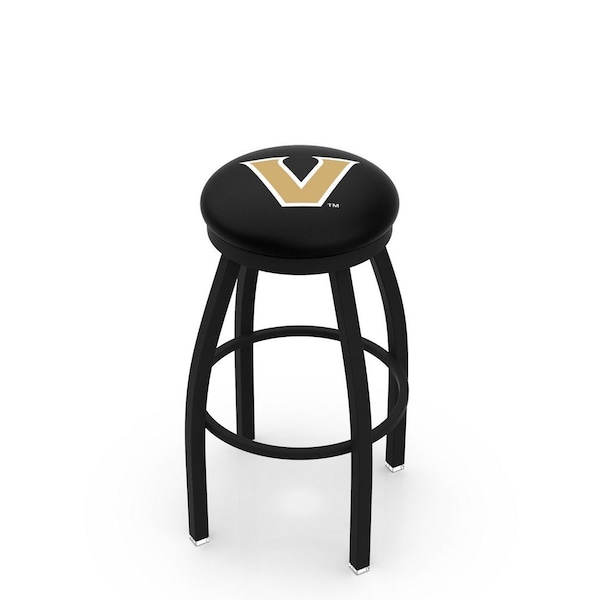 25" Blk Wrinkle Vanderbilt Swivel Bar Stool, Accent Ring