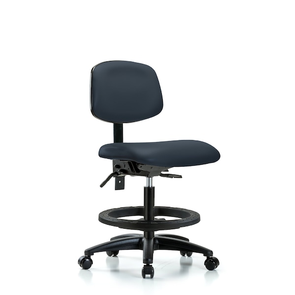 Chair, Vin, Med Bench, Tilt BF Casters, Nav, No Arms, 22" to 29" Height, Imperial Blue