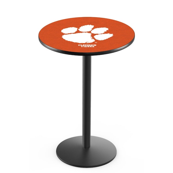 42" Blk Wrinkle Clemson Pub Table, 36" dia. Top