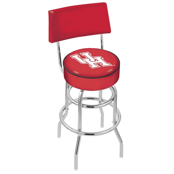 25" Chrome 2-Ring Houston Swivel Bar Stool, Back