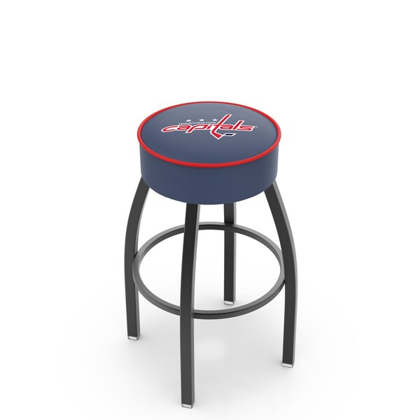 25" Washington Capitals Cushion Seat, Blk Wrinkle Base Swivel Bar Stool