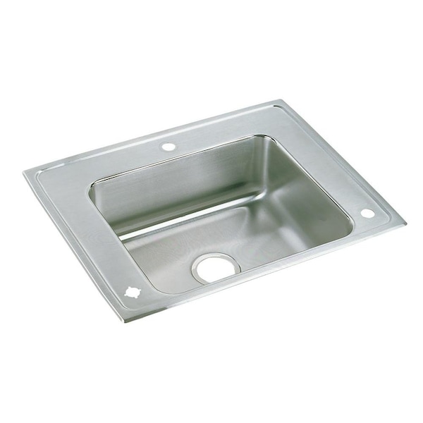 Lustertone Classic Stainless Steel 28" x 22" x 7-5/8" Single Bowl Drop-in Classroom Sink