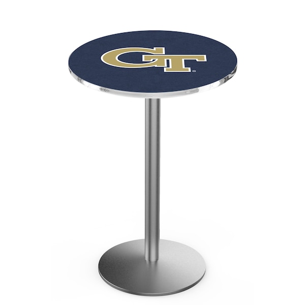 42" Stainless Steel Georgia Tech Pub Table, 36" dia. Top