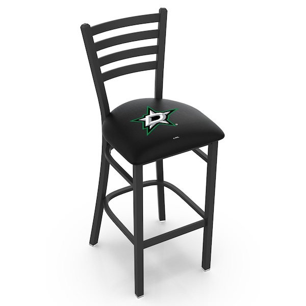 25" Blk Wrinkle Dallas Stars Stationary Counter Stool, Ladder Back