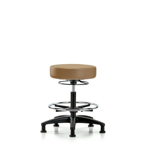 Bench Stool, Med, Vinyl, CF, Glides, Taupe